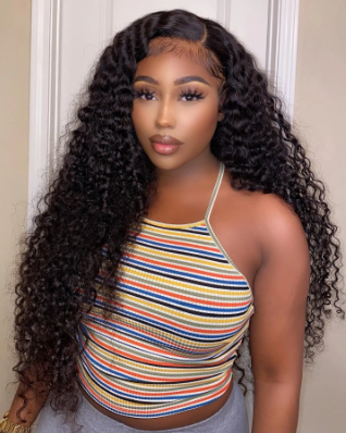 Luxevia Deep Wave Lace Wig (HD & Transparent | 100% Raw Human Hair)
